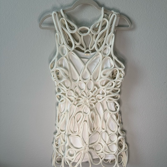 Cult Gaia Danica Crochet Sheer Mini Dress
Coverup Off White SZ S - Picture 10 of 15